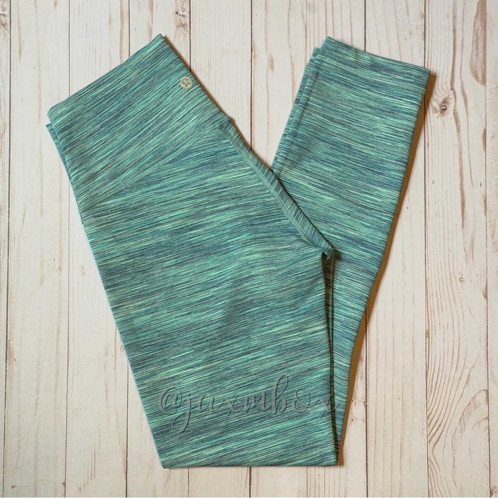 Lululemon Wunder Under Pant HR Space Dye Camo Alberta Lake Fresh Teal 26" Size 6